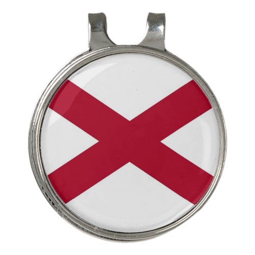 Golf Hat clip and Ball Marker with Flag of Alabama