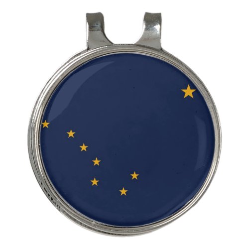 Golf Hat clip and Ball Marker with Flag of Alaska