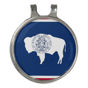 Golf Hat clip and Ball Marker Wyoming Flag