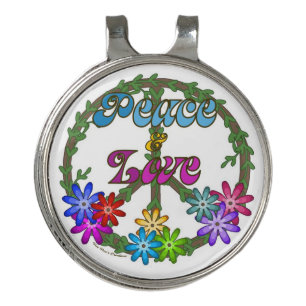 Golf Hat Clip - Peace & Love