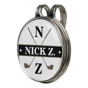 Golf-hat-clip with his name & initials golf hat clip