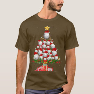 Golf Hat Santa Player Christmas Tree In Snow Xmas  T-Shirt