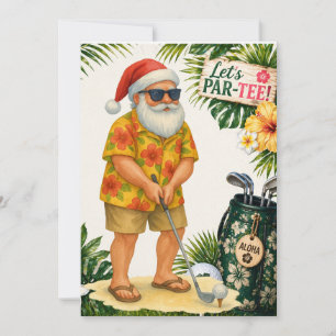 Golf Hawaii themed Christmas Party Invitation