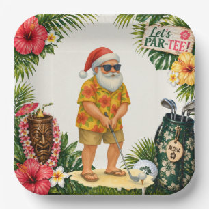 Golf Hawaii themed Christmas Party  Paper Plates
