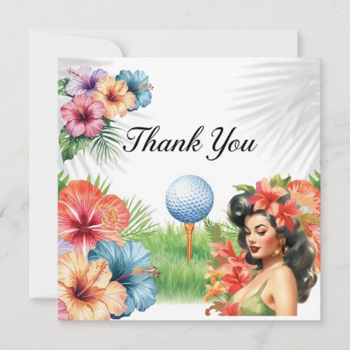 Golf Hawaii themed Flat Thank You Card