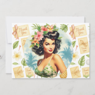 Golf Hawaii themed for Hawaiian Birthday Party  Thank You Card