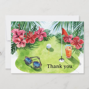 Golf Hawaii themed for Hawaiian Birthday Party  Thank You Card