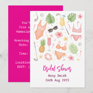 Golf Hawaiian themed Bridal Shower Bachelorette Invitation