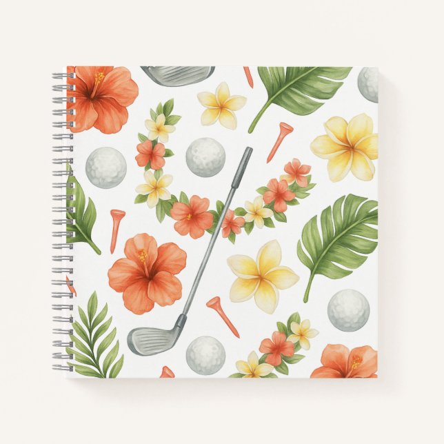 Golf Hawaiian themed for Golfer Notebook (Front)