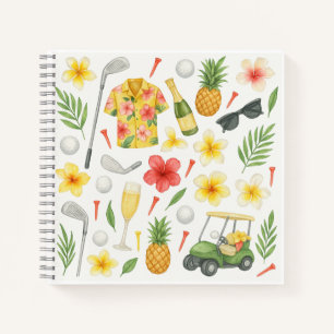 Golf Hawaiian themed for Golfer Notebook