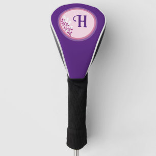 Golf Head Cover - Add your initial - Purple