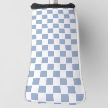 Golf Head Cover Blue & White Checkered Square