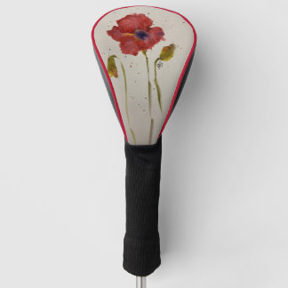 Golf Head cover (driver) watercolor poppy