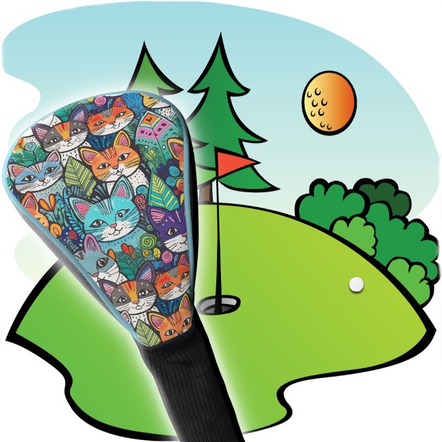 GOLF HEAD COVER - I Love Golf... and Cats, Too!! (Creator Uploaded)