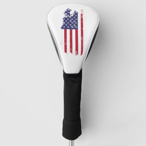  Golf Head Cover Patiotic Grunge USA Flag