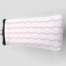 Golf Head Cover Pink & White Stripe