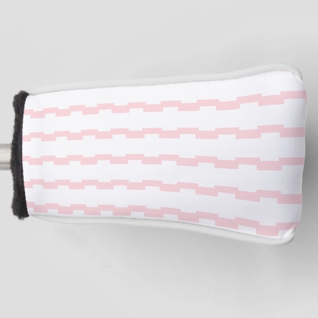 Golf Head Cover Pink & White Stripe (Front)
