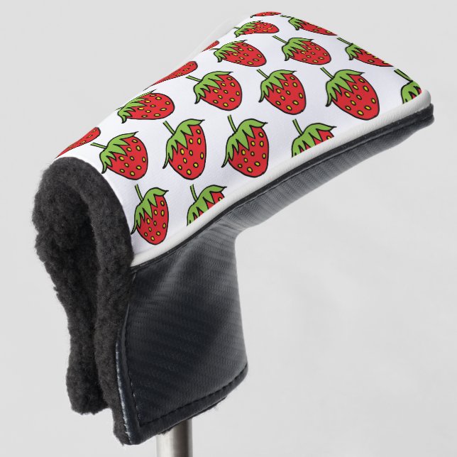 Golf Head Cover Strawberries Fruit  (3/4 Front)