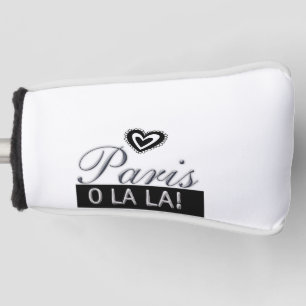 Golf Head Cover White Paris France Oh la la