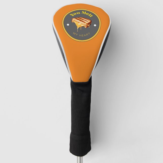 Golf Head Cover- You Melt My Heart -Grilled Cheese Cover (Front)