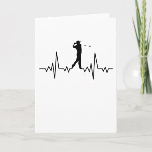 GOLF HEARTBEAT Golfing Clothes Women Men Kids Card