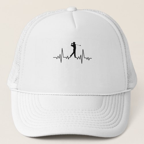 GOLF HEARTBEAT Golfing Clothes Women Men Kids Trucker Hat