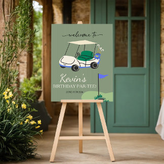 Golf Hole in ONE 16x20 Birthday Welcome Sign