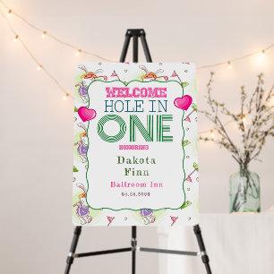 Golf Hole In One 1st Birthday Party Welcome Sign