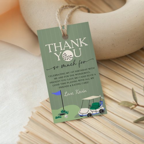 Golf Hole in ONE Birthday Favor Thank You Tag