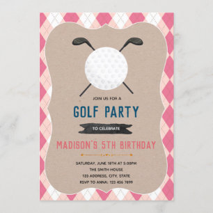 Golf hole in one birthday invitation