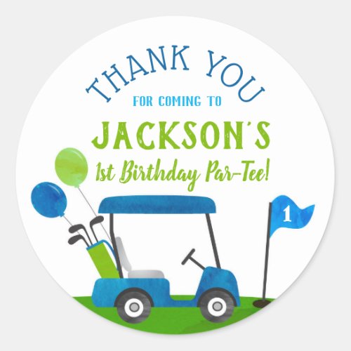 Golf Hole In One Birthday Par_Tee Favor Stickers