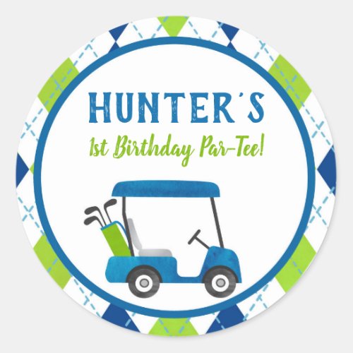 Golf Hole In One Birthday Party Favor Stickers
