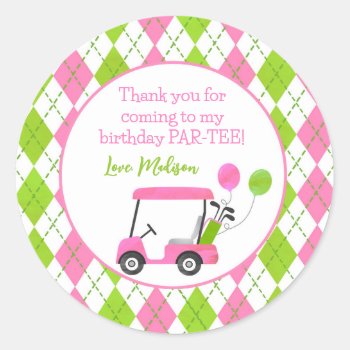 Golf Hole In One Birthday Party Favor Stickers by SugarPlumPaperie at Zazzle
