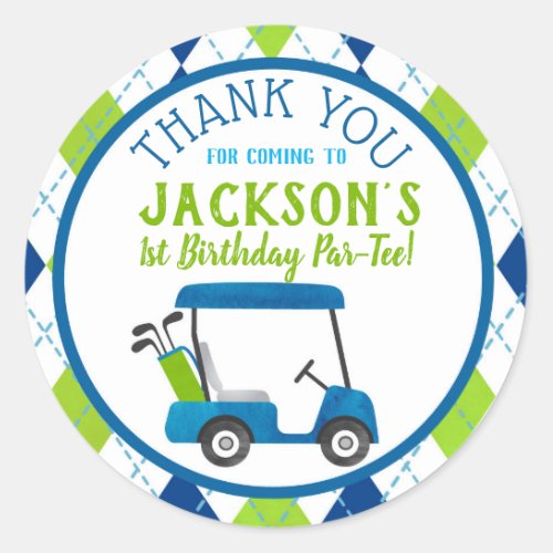 Golf Hole In One Birthday Party Favor Stickers