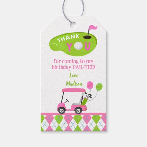 Golf Hole in One Birthday Thank You Gift Favor Tag