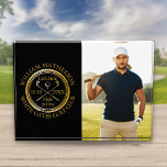 Golf Hole in One Black And Gold Photo Acrylic Award<br><div class="desc">Personalize the golfer's photo,  name,  location hole number and date to create a great keepsake to celebrate that fantastic hole in one golf award. Designed by Thisisnotme©</div>