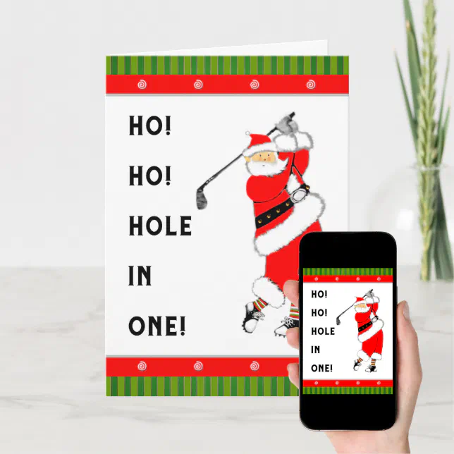 Golf Hole-in-one Christmas Holiday Card | Zazzle