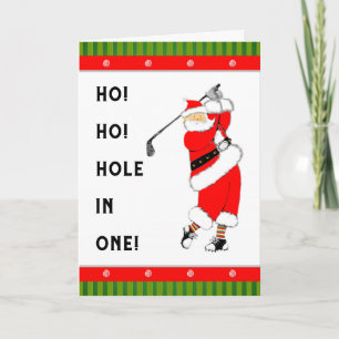 Golf Hole-in-one Christmas Holiday Card