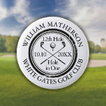 Golf Hole in One Classic Personalized Button<br><div class="desc">Featuring an aged stamp effect classic retro design. Personalize the name,  location hole number and date to create a great keepsake to celebrate that fantastic hole in one. Designed by Thisisnotme©</div>