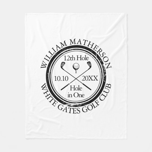 Golf Hole in One Classic Personalized Fleece Blank (Front)