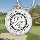 Golf Hole in One Classic Personalized Keychain<br><div class="desc">Featuring an aged stamp effect classic retro design. Personalize the name,  location hole number and date to create a great keepsake to celebrate that fantastic hole in one. Designed by Thisisnotme©</div>