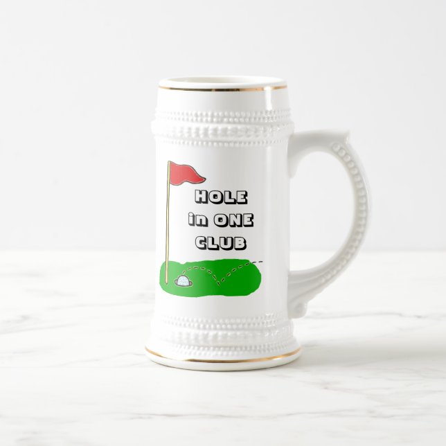 Golf Hole in One Club Custom Bragging Beer Stein (Right)