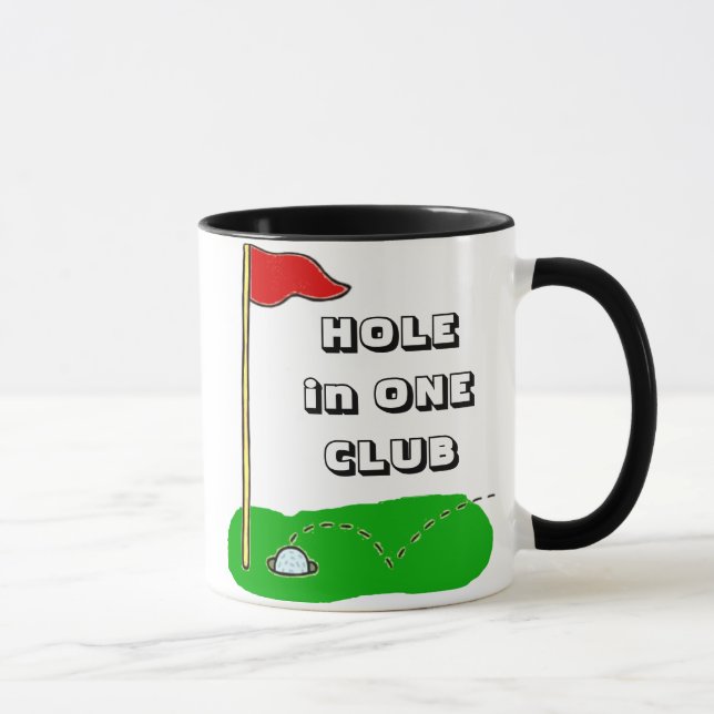 Golf Hole in One Club Custom Personalized Mug (Right)