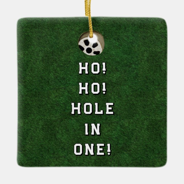 Golf Hole-in-one Collectible. Ceramic Ornament (Front)