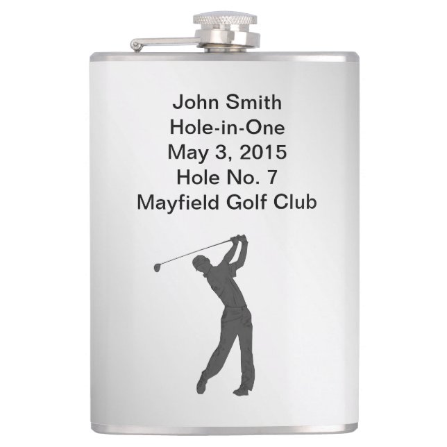 Golf Hole-in-one Commemoration Customizable Flask (Front)