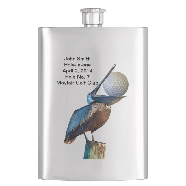 Golf Hole-in-one Commemoration Customizable Flask (Front)