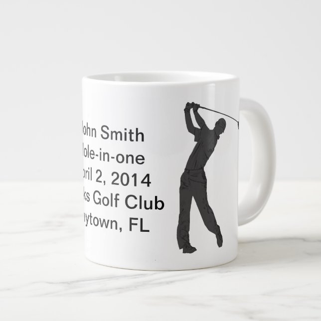 Golf Hole-in-one Commemoration Customizable Giant Coffee Mug (Front Right)
