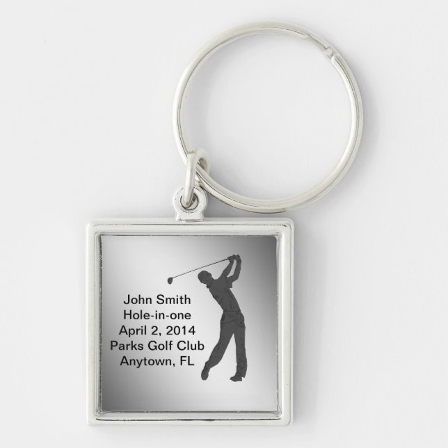 Golf Hole-in-one Commemoration Customizable Keychain (Front)
