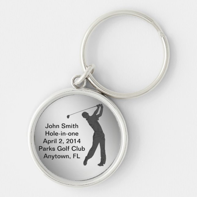 Golf Hole-in-one Commemoration Customizable Keychain (Front)