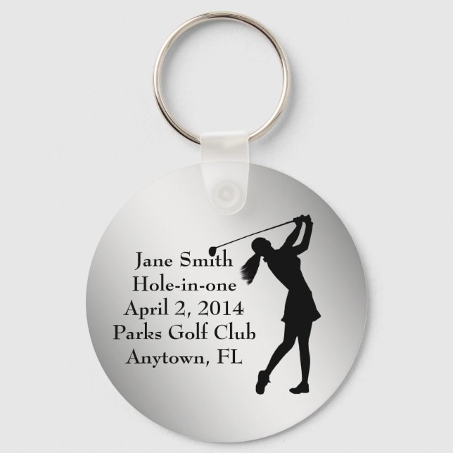 Golf Hole-in-one Commemoration, Customizable Keychain (Front)